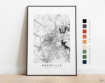 Nashville Map Print - City Map Poster - Map Art - Map Wall Art - USA City Map - Nashville Print - Nashville Poster - Wall Art - Map - Print