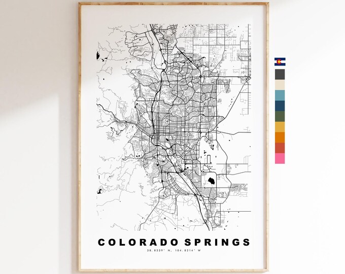Colorado Springs Map Print - City Map Poster - Map Art - USA City Maps - Colorado Springs Print - Poster - Minimalist City Map - Colorado