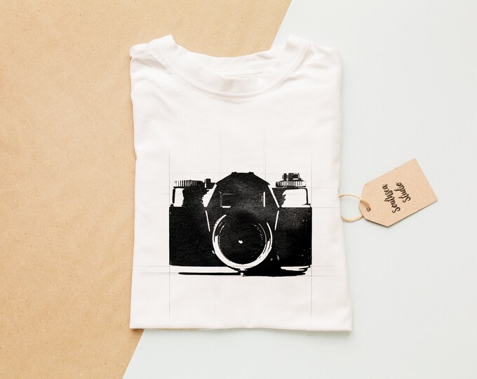 Camera T shirt - Mens or Womens Fits Available - Classic or Premium Crewneck - TShirt - T-shirt - Tee - Gift - Unisex - Made to Order