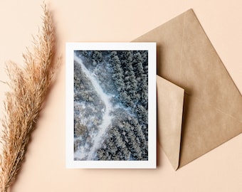 Winter Forest Greeting Card - Greeting Card - Blank Inside - Holidays - Christmas - Xmas - Nature - Landscape - Modern - Scandinavian - Snow