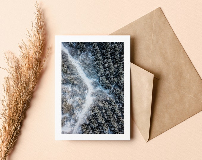Winter Forest Greeting Card - Greeting Card - Blank Inside - Holidays - Christmas - Xmas - Nature - Landscape - Modern - Scandinavian - Snow