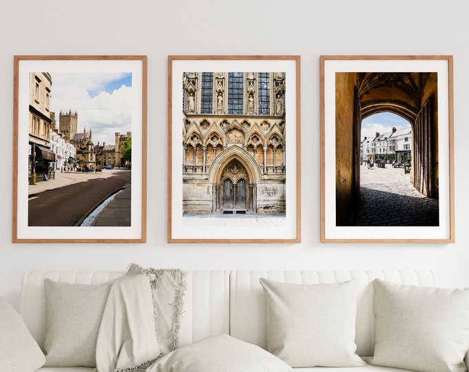Wells City Print Set of Three - Fine Art Photography - Wells Photography Prints - Print - Poster - Wall Art - Minimalist - UK Photography
