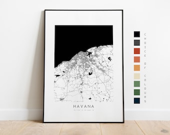 Havana Map Print - City Map Poster - Map Art - Map Wall Art - Cuba City Map - Havana Print - Havana Poster - Wall Art - Map Poster - Map