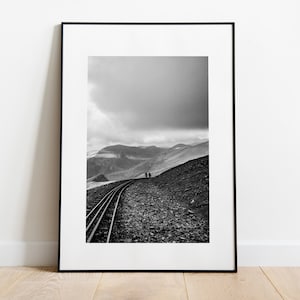 Impressão fotográfica de Snowdon - Fotografia em preto e branco - Paisagem de montanha - Snowdonia - Fotografia de belas artes - Impressão de Snowdonia - Presente