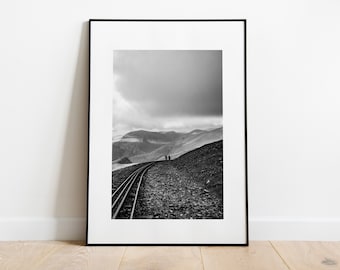 Snowdon Photography Print - Black and White Photography - Mountain Landscape - Snowdonia - Fine Art Photography - Snowdonia Print - Gift