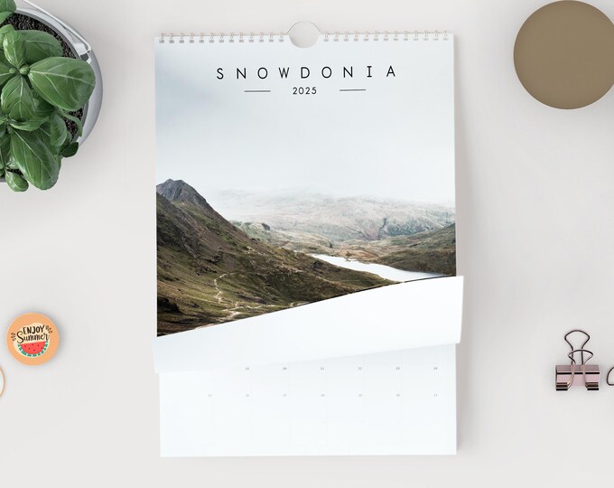Snowdonia 2025 Calendar - A3 or A4 Wall Calendar - Snowdonia - Calendar - New Year - Snowdon Gift - 2025 Planner - Wales