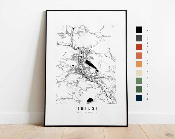 Tbilisi Map Print - City Map Poster - Map Art - Map Wall Art - Georgia City Map - Tbilisi Print - Tbilisi Poster - Wall Art - Map - Asias
