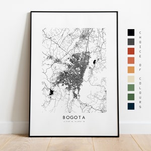 Bogota Karte Print - Stadt Karte Poster - Kartenkunst - Landkarte Wandkunst - Kolumbien Stadtplan - Bogota Print - Bogota Print - Südamerika