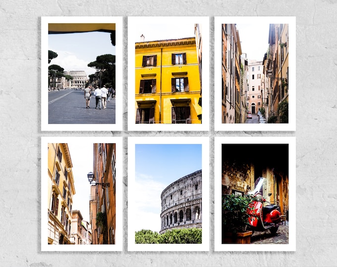 Rome Greeting Card Set - 6x Greeting Cards - Blank Inside - Envelope Included - Weddings - Gifts - Anniversary - Holiday - Birthday - Gift