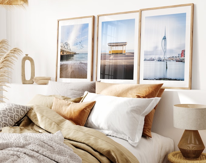 Portsmouth Print Set x3 - Blues - Photography Print Set - Portsmouth - Southsea - Spinnaker - South Parade Pier - Southsea Seafront