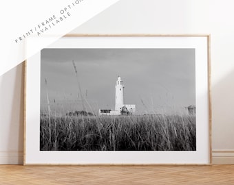 Lighthouse Black and White Photography Print - Hampshire Photography Prints - Wall Art -  Frame and Canvas Options - Landscape  - UK