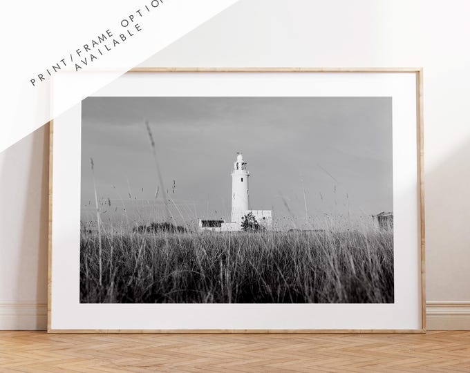 Lighthouse Black and White Photography Print - Hampshire Photography Prints - Wall Art -  Frame and Canvas Options - Landscape  - UK