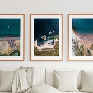 Isle of Wight Photography Print Set - Coastal Photography Print Set - Coastal Wall Art - Coastal Home Decor - Neutral - Minimalist - Ruggec