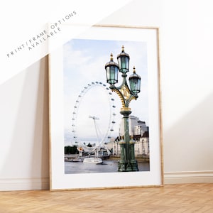 London Eye - London Photography Print - Fine Art Photography - London Print - Poster - Wall Art - UK - Minimalist - Modern - Streetlamp