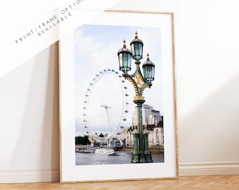 London Eye - London Photography Print - Fine Art Photography - London Print - Poster - Wall Art - UK - Minimalist - Modern - Streetlamp