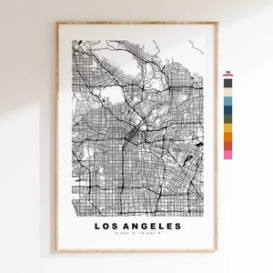Los Angeles Carte de la ville Imprimer - impression de carte - art de la carte - estampes ou impressions encadrées - États-Unis