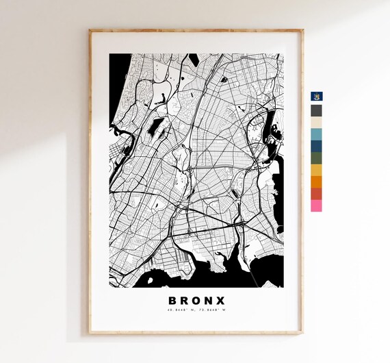 ブロンクスの地図プリント - 都市地図ポスター - 地図アート - 米国の