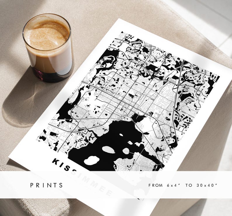 Kissimmee Map Print City Map Poster Map Art USA City Maps Kissimmee