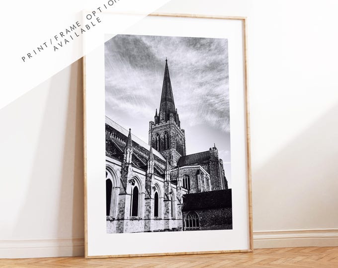 Chichester Black and White Photography Print - West Sussex Photography Prints - Wall Art -  Frame and Canvas Options - Portrait  - UK