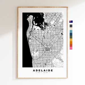 Adelaide Map Print - City Map Poster - Map Wall Art - Australia City Maps - Adelaide Print - Adelaide Poster - Minimalist City Map