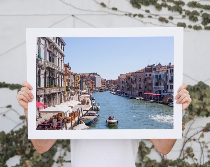 Grand Canal Landscape Print - Venice Photography Print - Fine Art Photography - Venice Wall Art - Blue - Contemporary - Modern - Landscape