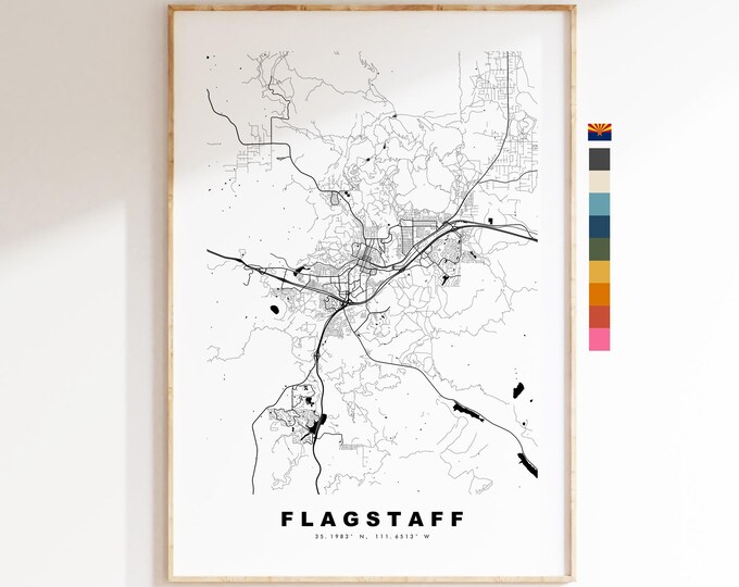 Flagstaff Map Print - City Map Poster - Map Art - USA City Maps - Flagstaff Print - Flagstaff Poster - Minimalist City Map - Arizona