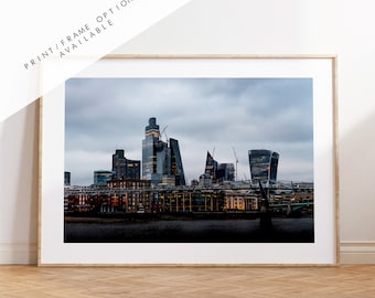 London Skyline - London Photography Print - Fine Art Photography - London Print - Poster - Wall Art - City of London - Skyscrapers - Night
