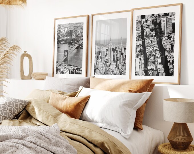 New York Black and White Print Set - Print Set of Three - Monochrome Print Set - New York City Prints - Black and White Photography