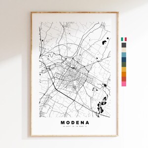 Modena Stadtplandruck – Kartendruck – Kartenkunst – Drucke oder gerahmte Drucke – minimalistisch – Italien
