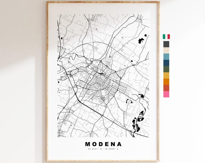 Modena Map Print - City Map Poster - Map Art - Map Wall Art - Italy City Maps - Modena Print - Modena Poster - Minimalist City Map