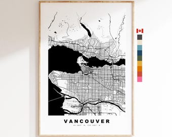 Vancouver Map Print - City Map Poster - Map Art - Map Wall Art - Canada City Maps - Vancouver Print - Vancouver Poster - Minimalist City Map