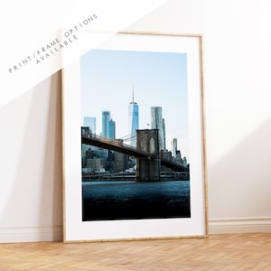 New York Skyline Print - New York Skyline - Manhattan Skyline - New York Print - Poster - Kunstwerk - World Trade Center - Brooklyn Bridge