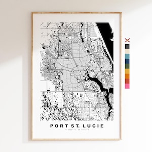 Port St Lucie Stadsplattegrond Print - kaartprint - kaartkunst - prints of ingelijste prints - minimalistisch - Verenigde Staten