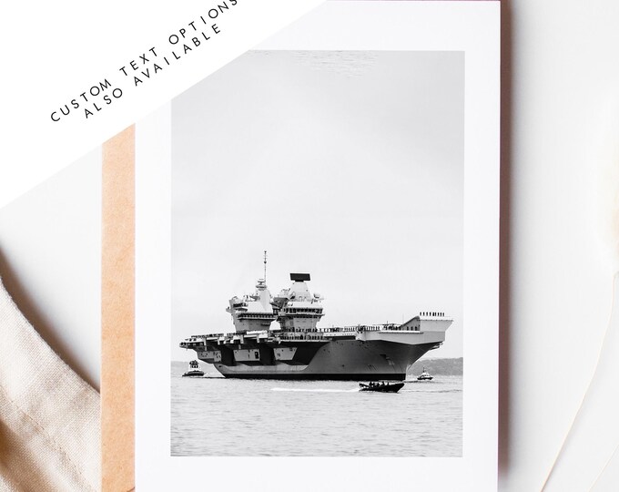 HMS Queen Elizabeth Greeting Card - Portsmouth and Southsea Photography Greeting Cards - Envelope Included - Birthday - Fathers Day