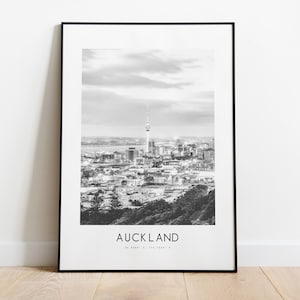 Impression d&#39;affiche de la ville d&#39;Auckland - impression de ville minimaliste noir et blanc - coordonnées - affiche d&#39;Auckland - impression d&#39;art d&#39;Auckland - Nouvelle-Zélande - cadeau