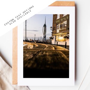 Tarjeta de felicitación de Old Portsmouth - Tarjetas de felicitación con fotografía de Portsmouth y Southsea - Sobre incluido - Cumpleaños - Boda - Aniversario