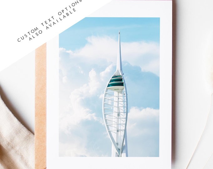 Spinnaker Tower Greeting Card - Portsmouth and Southsea Photography Greeting Cards - Envelope Included - Birthday - Wedding - Anniversary