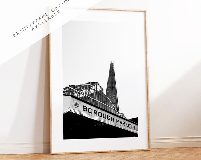 Borough Market Print - London Photography Print - Fine Art Photography - London Print - Poster - Wall Art - Black and White - Monochrome