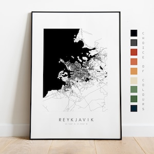 Reykjavik Map Print - City Map Poster - Map Art - Map Wall Art - Iceland City Map - Reykjavik Print - Reykjavik Poster - Art  - Minimalist