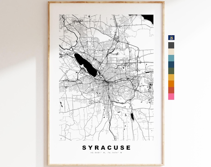 Syracuse Map Print - City Map Poster - Map Art - USA City Maps - Syracuse Print - Syracuse Poster - Minimalist City Map - New York