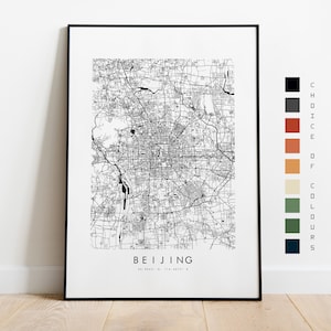 Beijing Map Print - City Map Poster - Map Art - Map Wall Art - China City Map - Beijing Print - Beijing Poster - Wall Art - Map - Asia