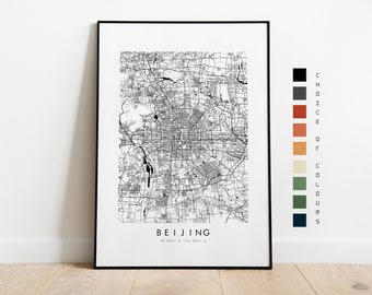 Beijing Map Print - City Map Poster - Map Art - Map Wall Art - China City Map - Beijing Print - Beijing Poster - Wall Art - Map - Asia