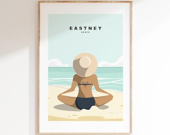 Eastney Beach Travel Poster - Wall Art Print - Southsea and Portsmouth Travel Posters - Minimalist Retro Style - Prints or Framed Prints