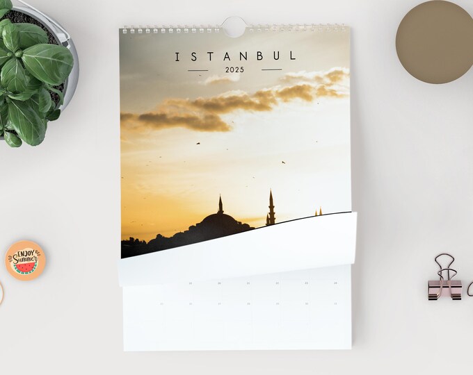 Istanbul 2025 Calendar - A3 or A4 Wall Calendar - Istanbul - Turkey - Calendar - 2025 Calendar - Planner - Istanbul Gift - Turkey 2025