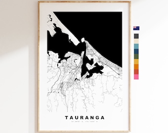 Tauranga Map Print - City Map Poster - Map Wall Art - New Zealand City Maps - Tauranga Print - Tauranga Poster - Minimalist City Map
