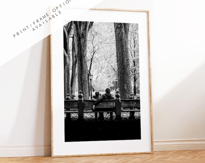 Central Park Black and White Photography Print - New York City Photography Print - Central Park Bridge - New York Poster - People - USA