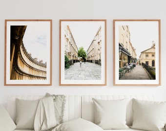 Bath Photography Print Set - Bath UK - Print Set of Three - Fine Art Photography - Wall Art - Photo - Bath Abbey -  Bath Streets - Poster