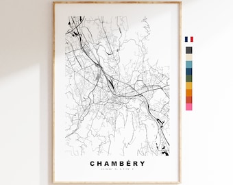 Chambery Map Print - City Map Poster - Map Wall Art - France City Maps - Chambéry Print - Chambéry Poster - Minimalist City Map - France