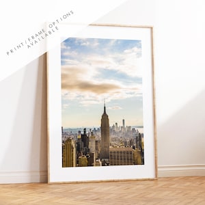 Impresión de la ciudad de Nueva York - Impresión de bellas artes - Impresión fotográfica - Horizonte de la ciudad de Nueva York - Horizonte de Manhattan - Empire State Building - Enmarcado - Horizonte en lienzo