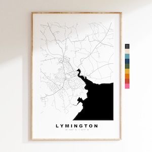 Lymington Karte Druck - minimalistische Stadt Karte Poster - Karte Wandkunst - UK - Lymington Druck - Lymington Poster - verschiedene Farben erhältlich